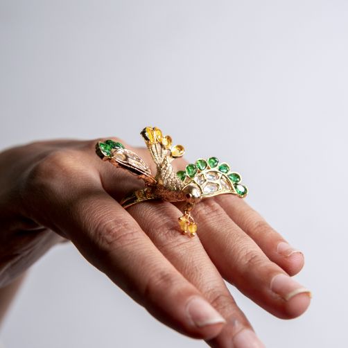 Majestic Peacock Statement Ring